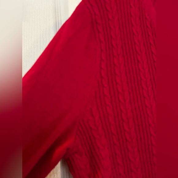 Talbots Cable Knit Pullover Fuschia pink sweater women’s Large Barbie core - Picture 8 of 8